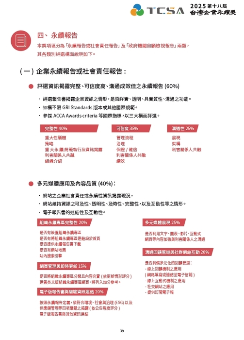 永續報告評比構面說明